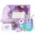 6-Pc Gift Set for Her (Includes Travel Tumbler, Candle, Bath Bombs, Sock, Heart Necklace, & Stainless Steel Straw)