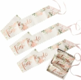 Set of 6 Ginger Ray Floral bachelorette Party Rose Gold Foiled Team Bride Sashes