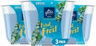 3-Pack Glade Candle First Frost, Fragrance Candle Infused with Essential Oils