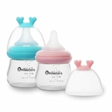 2-Pack Glass Baby Bottles with Natural Response Nipple Size SS , 4oz