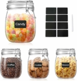 4-Pack Glass Food Storage Jars with Airtight Lids 25 oz