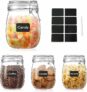 4-Pack Glass Food Storage Jars with Airtight Lids 25 oz