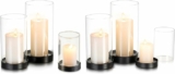 Set of 6 Glass Hurricane Candle Holder
