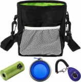 5-Pc Dog Treat Pouch w/ Built-In Poop Bag Dispenser, Training Clicker, Collapsible Do g Bowl, & Poop Bags