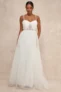 Women’s Glittering Romance White Rhinestone Tulle Bustier Maxi Dress