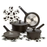 10-Pc Goodful Cast Aluminum, Ceramic Cookware Set Charcoal