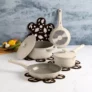 Goodful 10pc Cast Aluminum, Ceramic Cookware Set Cream