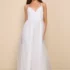 Women’s Perfectly Serene White Eyelet Ruffled Tie-Back Midi Dress