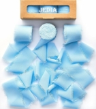 3 Rolls Light Blue Chiffon Silk Ribbon for Flower Bouquet, 1 1/2 inch x 7Yd