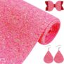 Sparkly Salmon Pink Chunky Glitter Fabric Roll 12 x 52 inch