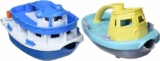 Set of 2 Green Toys Paddle Boat and Tug Boat Combo