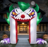 11FT Tall Halloween Inflatable Clown Arch with Claws with Built-in Red LEDs