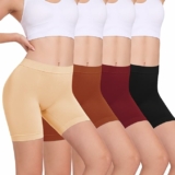 4-Pack Women’s Anti Chafing Yoga Bike Shorts, Large
