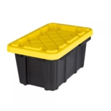HDX 6.5-Qt Tough Storage Tote in Black with Yellow Lid