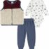 2-Pc HUGGIES Unisex Baby Velour Crewneck Sweatshirt and Jogger Pants Set, Size 3/6M