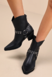 Women’s Hallee Black Pointed-Toe Ankle Booties