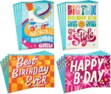 16-Cards w/ Envelopes Hallmark Birthday Girl Card Assortment