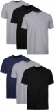 6-Pack Hanes Men’s Cotton, Moisture-Wicking Crew Tee Undershirts