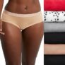 6-Pack Hanes Womens Originals Hipster Panties, Breathable Stretch Cotton Underwear, Assorted