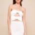 Women’s Always Compelling Black and White Satin Strapless Bow Mini Dress