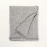 Hearth & Hand Magnolia 60×50″ Grid Lines Linen Fringe Throw Blanket, Light Gray