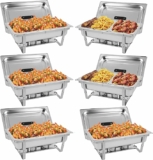 Set of 6 Heavy-duty 8QT Chafing Dish Buffet Combo Set with Water Pan