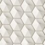 36-Pack Hedron Gloss Ceramic 3D Hexagon Tile 4″ x 5″, Fog