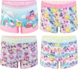 4-Pack Hello Kitty Girls’ 100% Combed Cotton Underwear Panties and Exclusive Boyshort