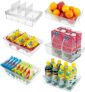 6-Pack Food Storage Organizer Bins w/ Grip Handles and Dividers
