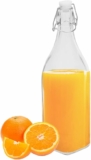 Home Basics Glass Juice Bottle With Flip-Top Lid