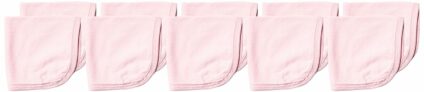 10-Count HonestBaby Organic Cotton Baby-Terry Wash Cloths, Pink