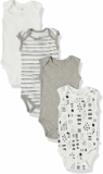 4-Pack HonestBaby Multipack Sleeveless and Cami Bodysuits One-Piece 100% Organic Cotton