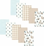 10-Pack Hudson Baby Unisex Baby Cotton Flannel Burp Cloths, Boy Woodland Pals
