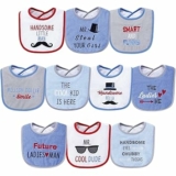 10-Pack Hudson Baby Unisex Baby Cotton Terry Drooler Bibs with Fiber Filling