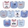 10-Pack Hudson Baby Unisex Baby Cotton Terry Drooler Bibs with Fiber Filling