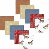 10-Pack Hudson Baby Unisex Baby Flannel Cotton Washcloths, Cowboy