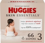 66-Count Huggies Size 3 Diapers, Skin Essentials Baby Diapers, Size 3 (16-28 lbs)