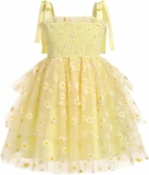 Toddler Girls Tulle Sunflower Ruffle Dress