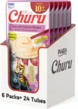 24-Tubes INABA Churu for Senior 10+, Creamy Lickable Cat Treats with Taurine, Vitamin E & C, 0.5 Ounces Each
