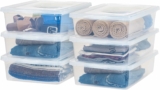 6-Pack IRIS USA Clear Stackable Storage Bins w/ Lids, 28-Quarts