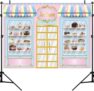 Ice Cream Parlor Shop Photo Backdrop, 7x5ft