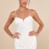 Women’s Ideal Party White Sequin Strapless 3D Floral Mini Dress