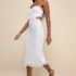 Unstoppable Stunner White Ruffled One-Shoulder Mini Dress