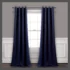 Set of 2 (63″x38″) Farmhouse Textured Grommet Sheer Window Curtain Panels Navy