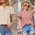 GRACE KARIN Womens V-Neck Knitted Polo Sweater Shirt