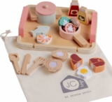 16-Pc JC Toys Real Wood Parfait Kitchen Chef Set for Dolls and Stuffed Animals