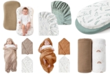 2-Pack JELLYMONI Muslin Baby Bath Towels, Bassinet Covers, & Swaddles