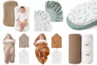 2-Pack JELLYMONI Muslin Baby Bath Towels, Bassinet Covers, & Swaddles