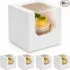 Ceramic Dog Bowls Elevated Wooden Stand with Silicone Mat (3 Height Adjustable)