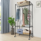 3 Tiers Garment Rack with Storage Shelves